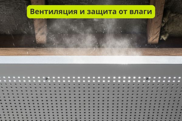 Вентиляция и защита кровли за счет установки софитов фото